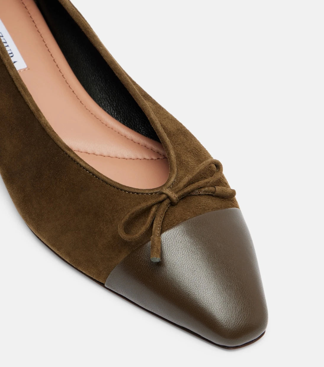 Aquazzura - Gioia suede and leather ballet flats