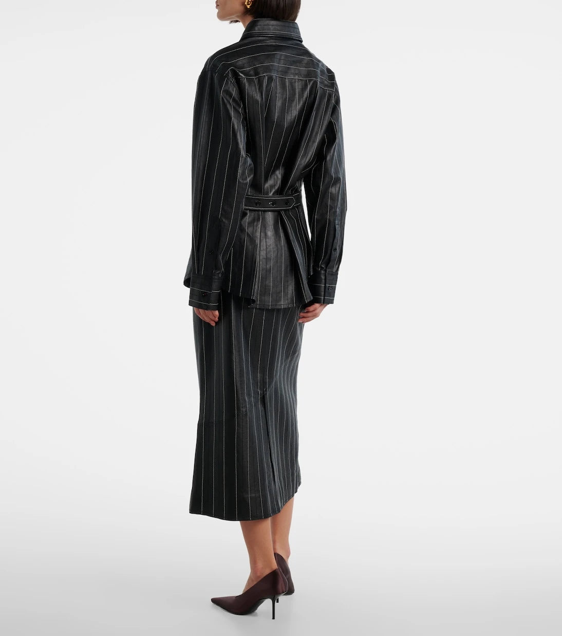 Victoria Beckham - Belted leather jacket