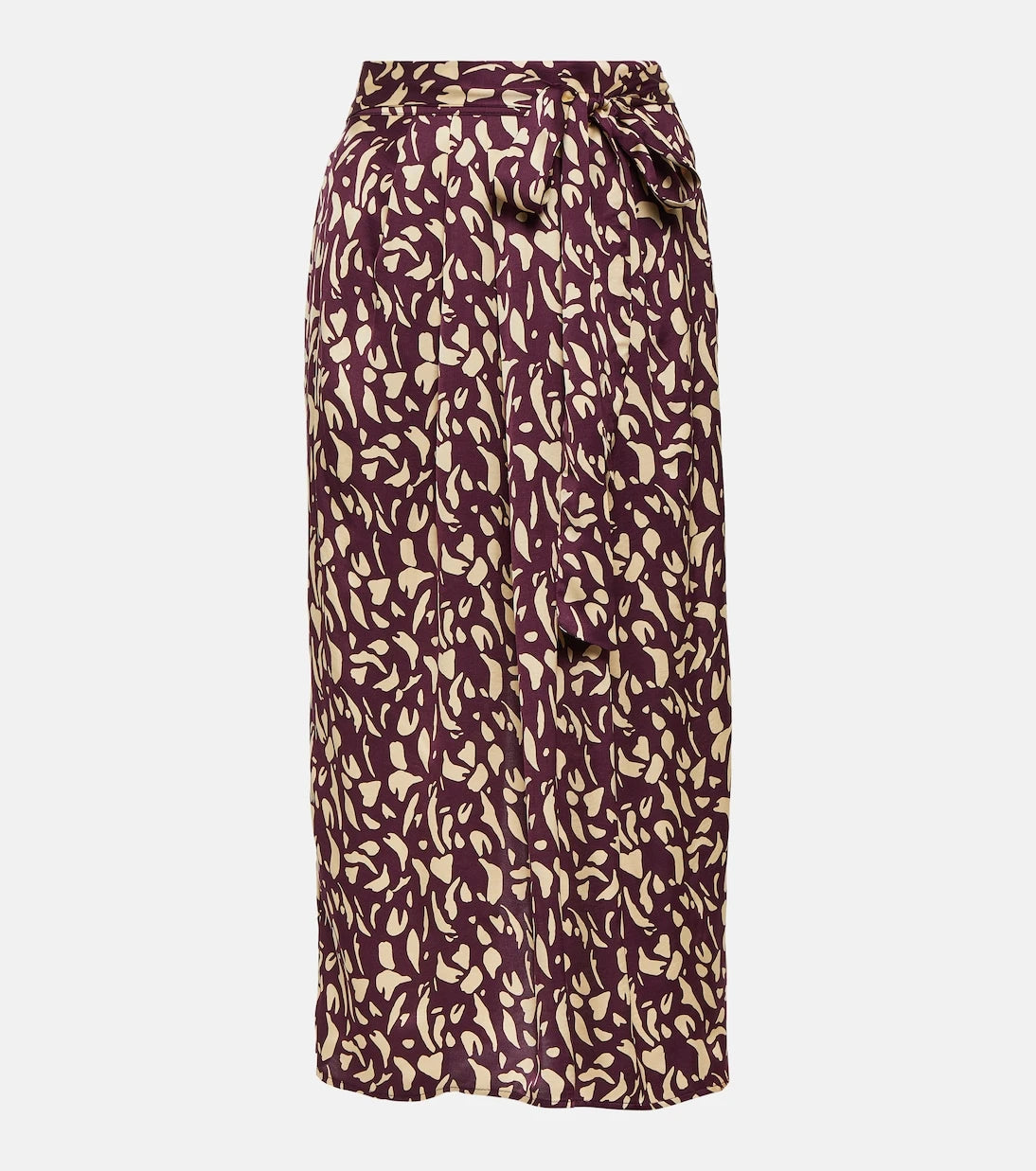 Velvet - Juno printed satin midi skirt