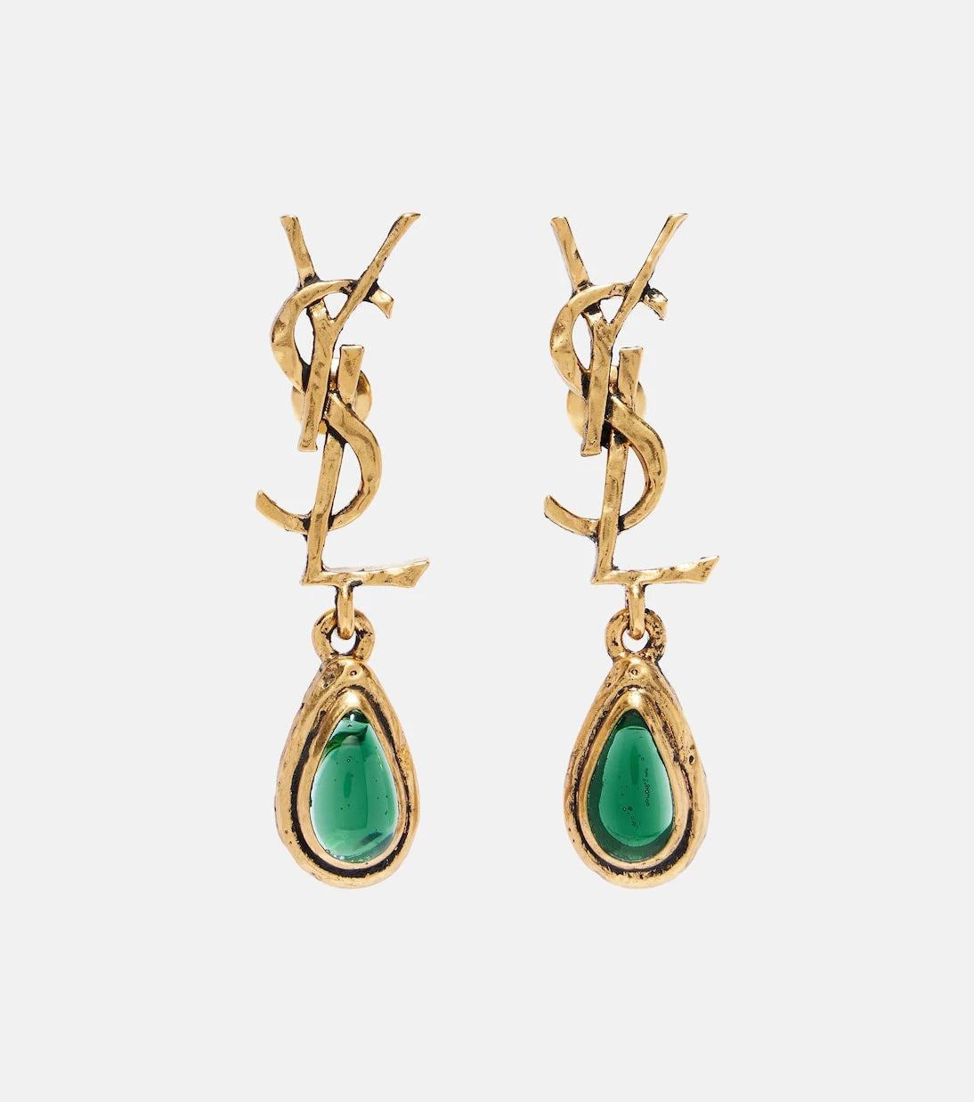 Saint Laurent - Cassandre embellished drop earrings