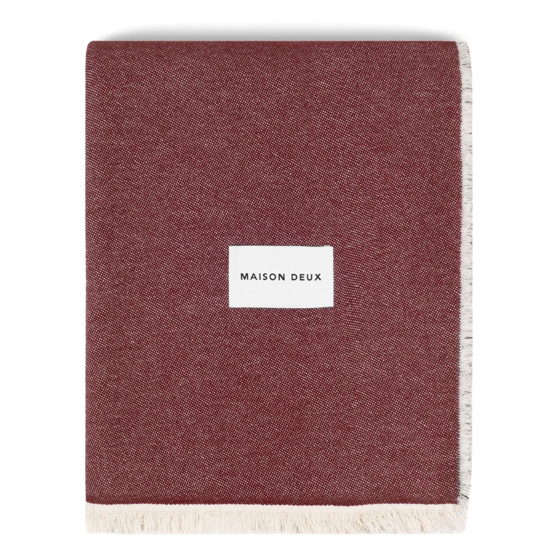 Maison Deux - Check cotton blanket | Burgundy