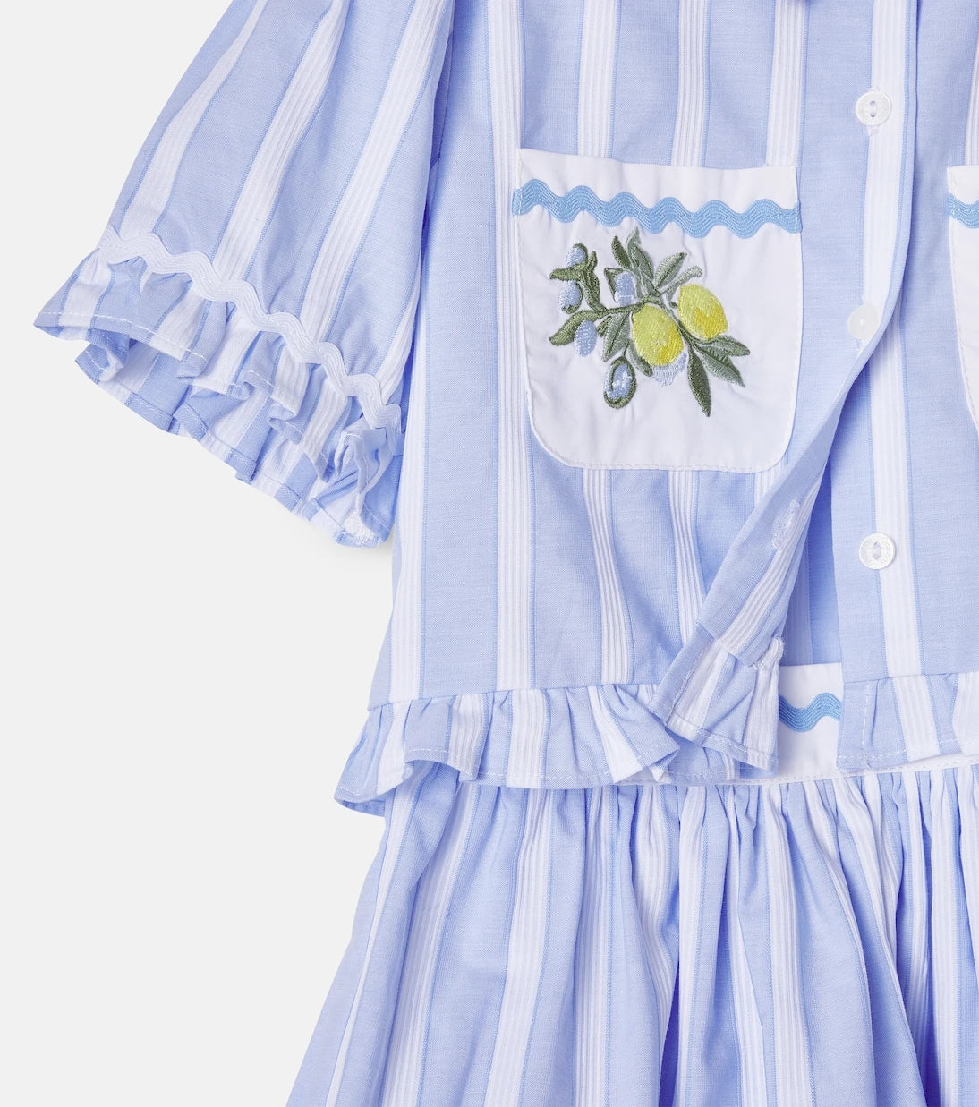 Patachou - Striped cotton shirt and skirt set