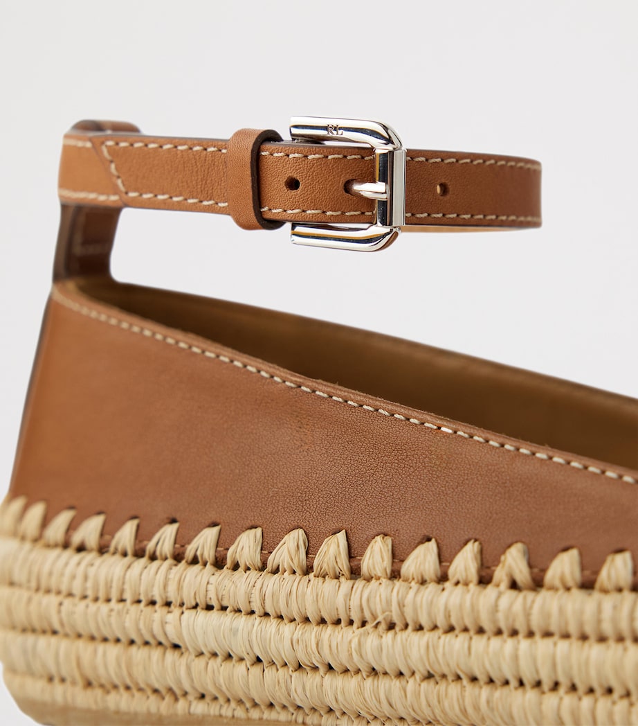 Gold Calf Leather Barlowe Wedge Espadrilles 110