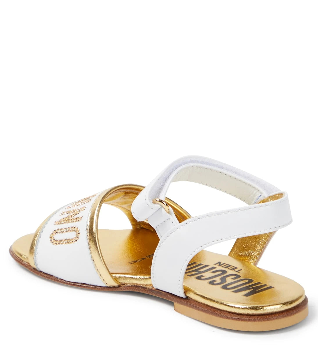 Moschino Kids - Logo embellished leather sandals