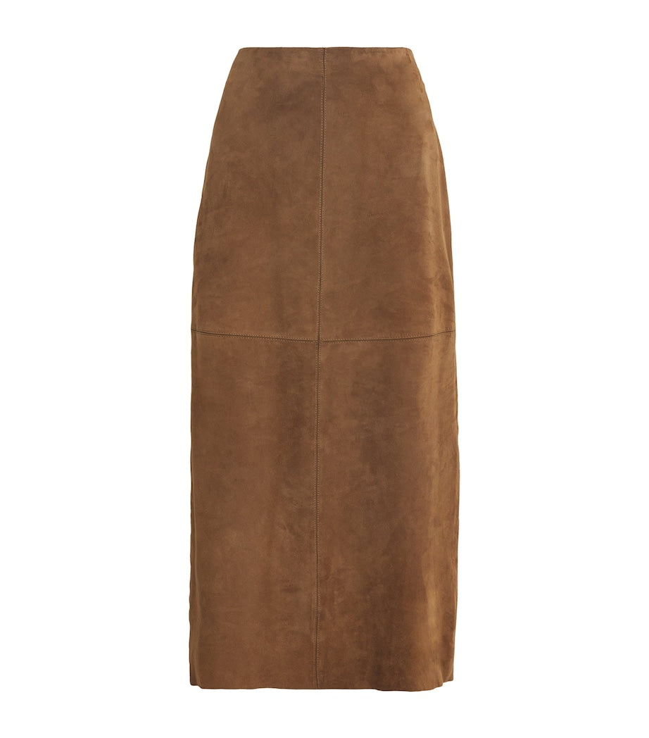 MAX&Co. Yellow Suede Midi Skirt