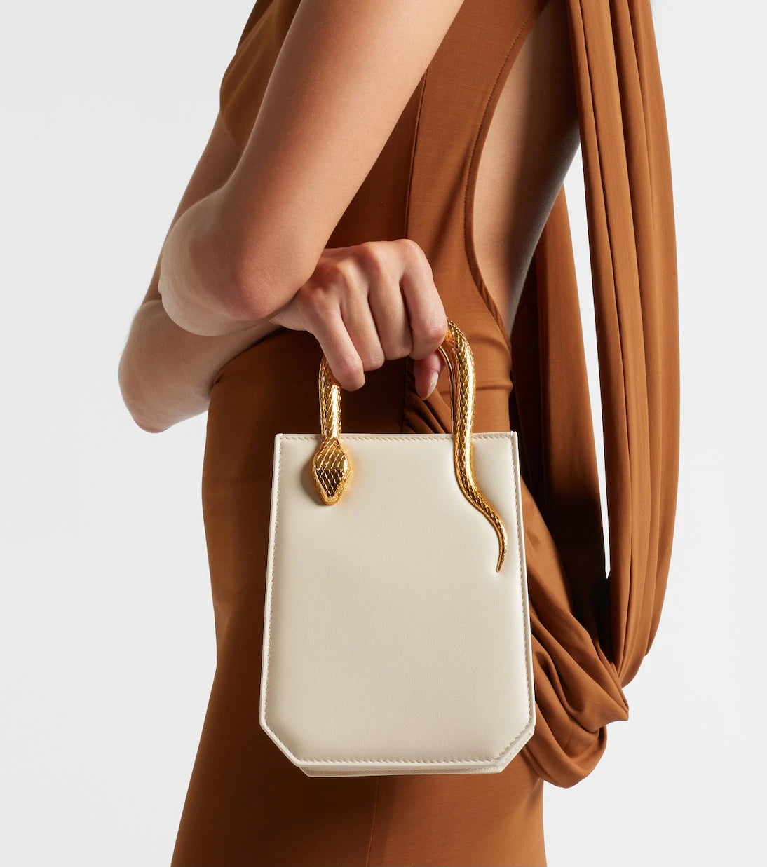 Bvlgari - Serpentine Small embellished leather top-handle bag
