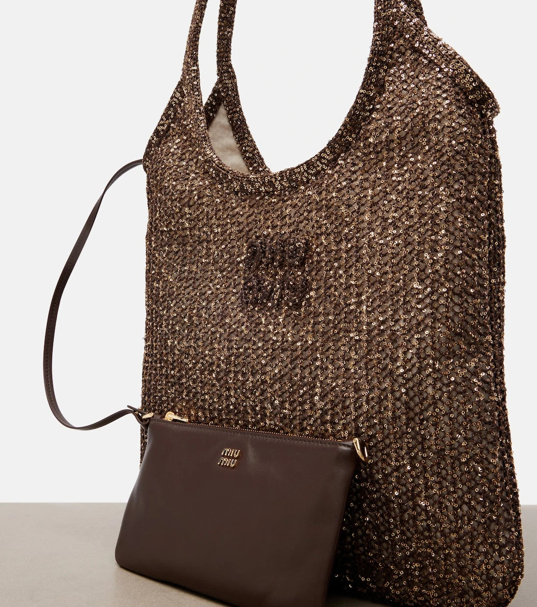 Miu Miu - Ivy sequined mesh shopper