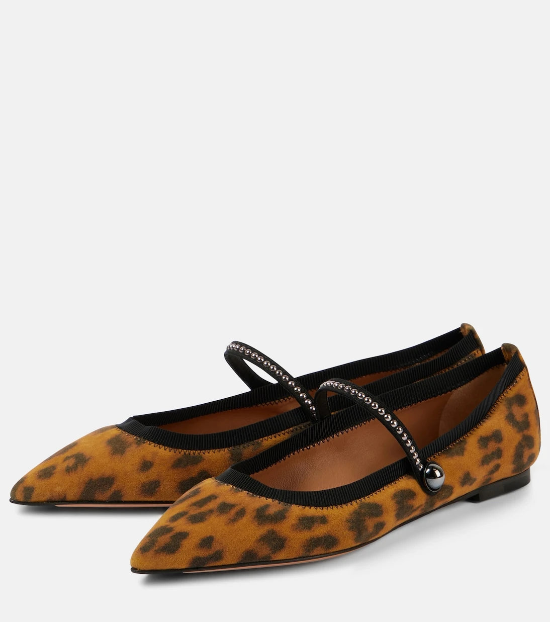Aquazzura - Romy leopard-print suede ballet flats