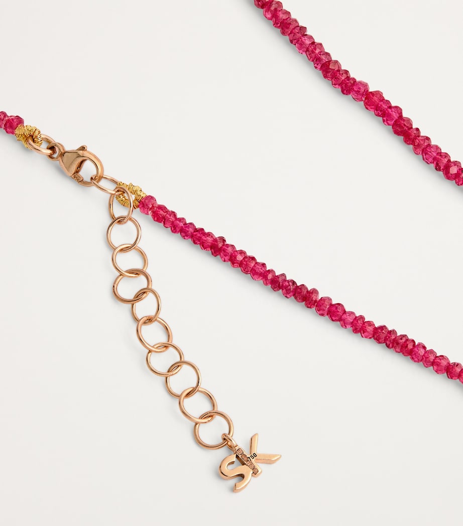 Rose Gold and Spinel Infinite Beaded Necklace