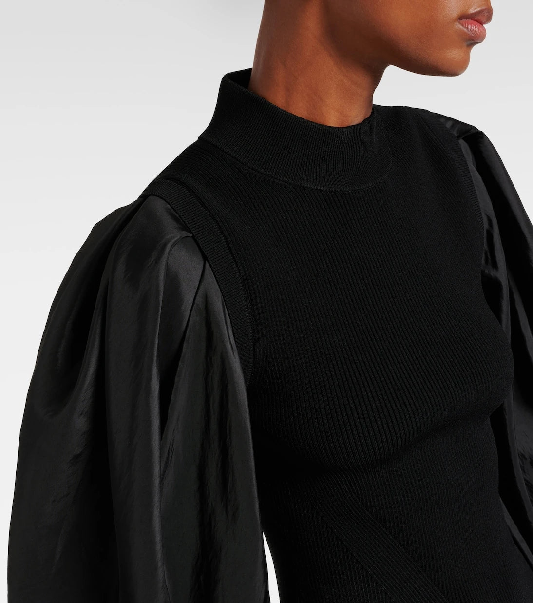 Simkhai - Jackie taffeta-trimmed knitted top