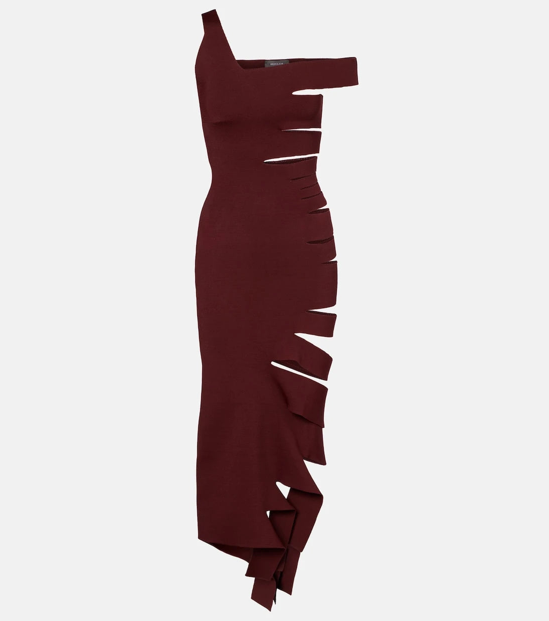 Mugler - فستان ميدي بقصّة غير متماثلة