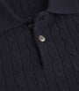 FRAME Navy Wool-Cashmere Polo Sweater