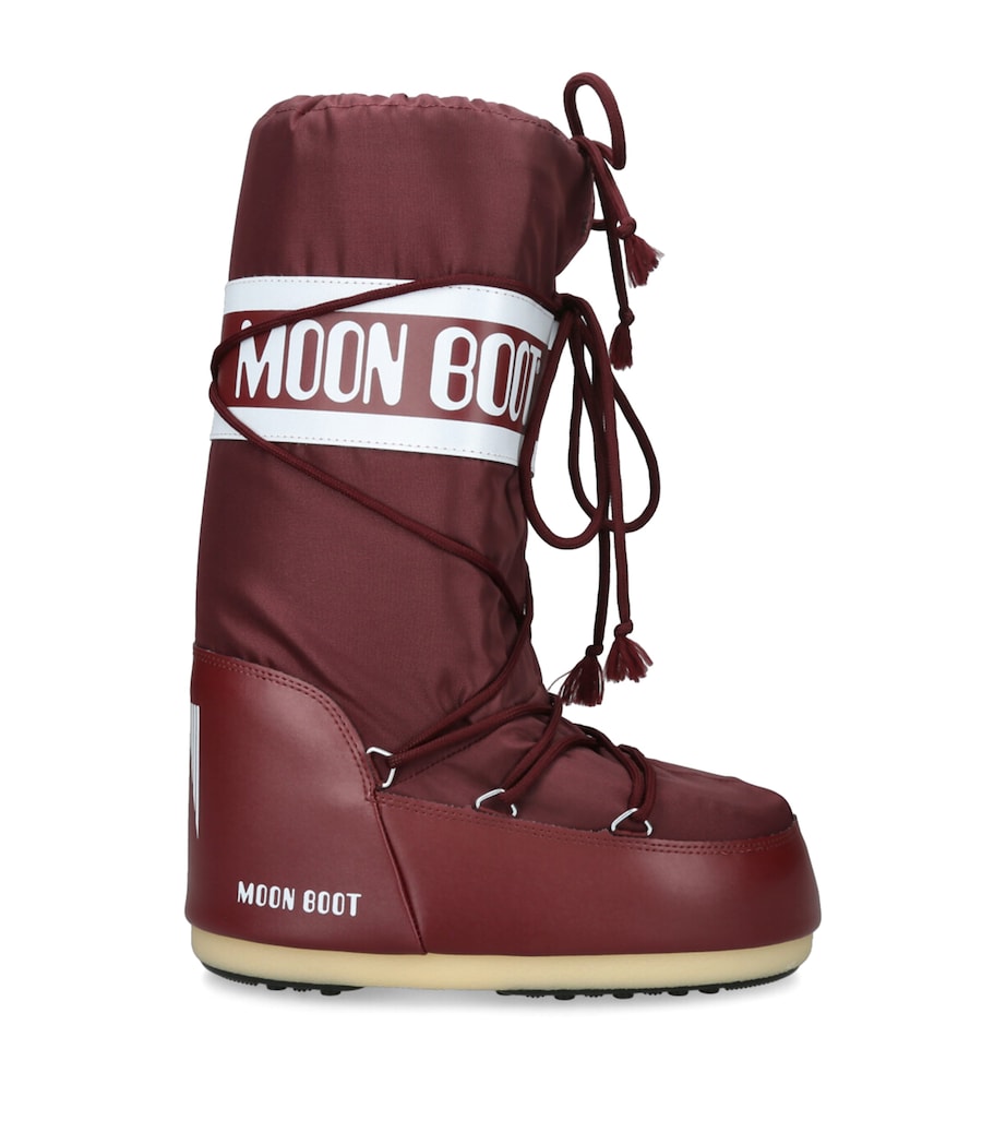 Burgundy Nylon Moon Boots