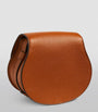 Brown Small Leather Marcie Saddle Bag