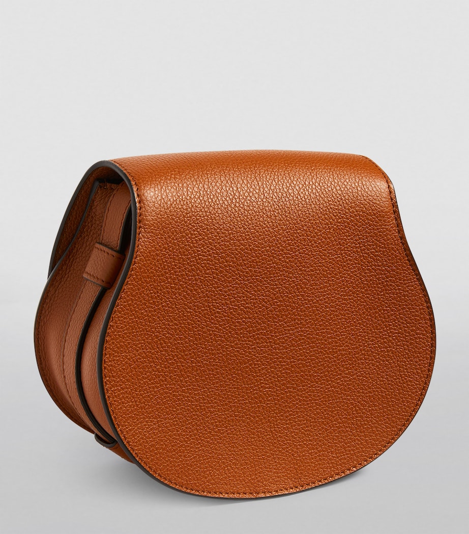 Brown Small Leather Marcie Saddle Bag
