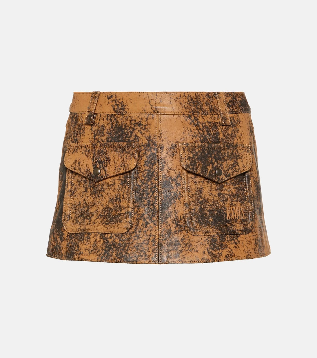 KNWLS - Distressed leather miniskirt