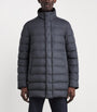 Grey Cashmere-Silk Down Puffer Car Coat