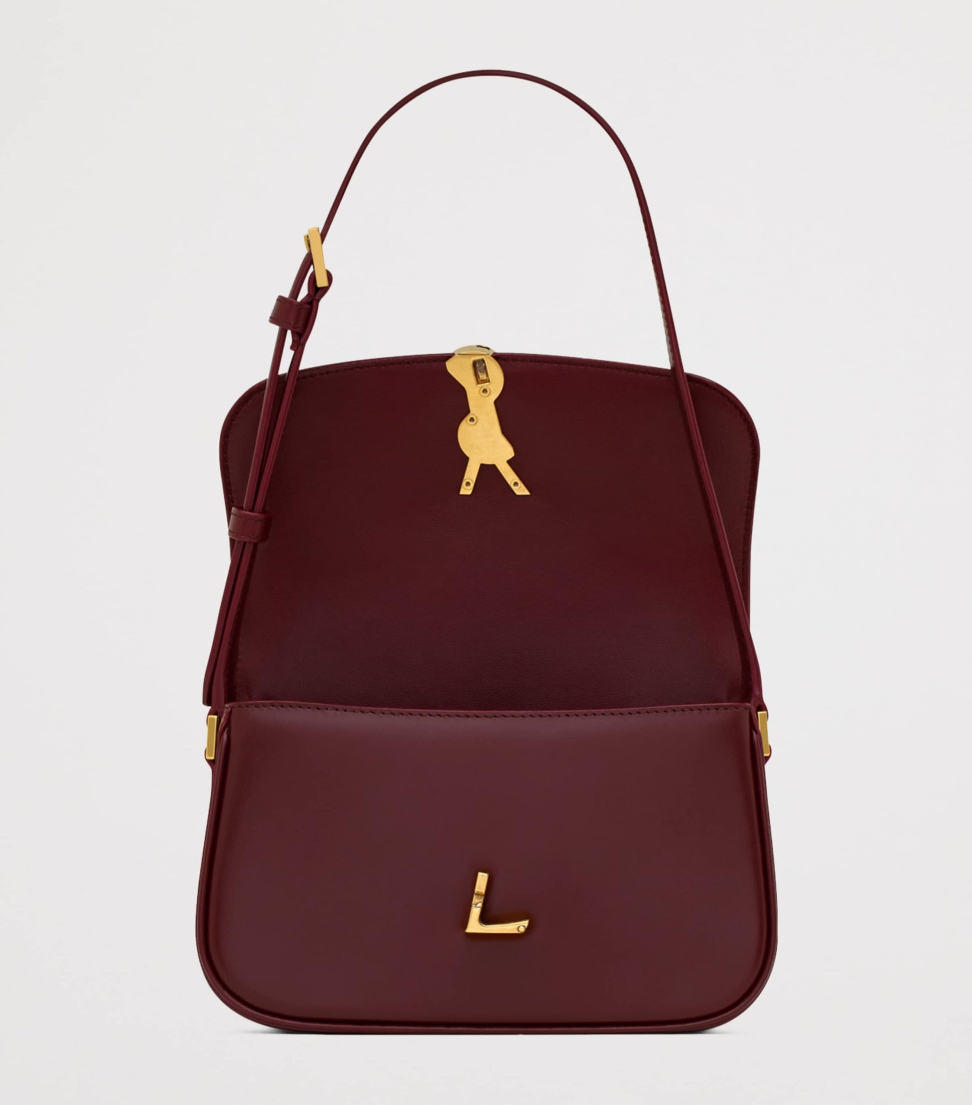 Saint Laurent Burgundy Mini Leather Solferino Satchel
