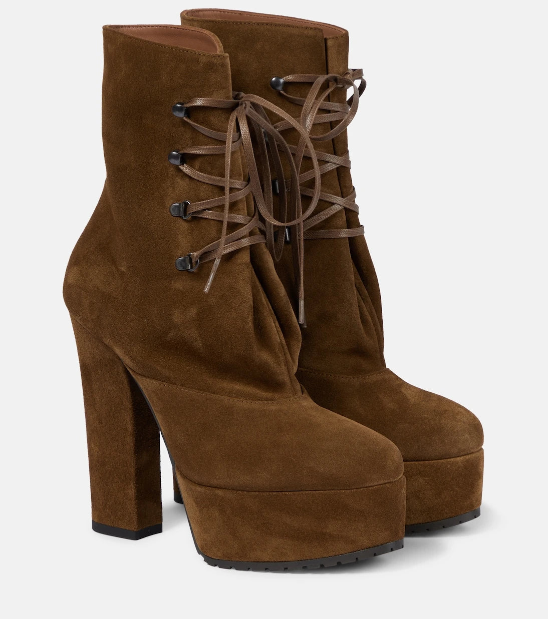 Alaïa - Trekk suede ankle boots