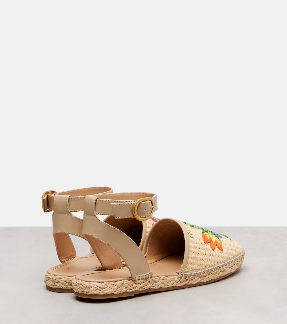 Valentino Garavani - Bribri embroidered raffia espadrilles