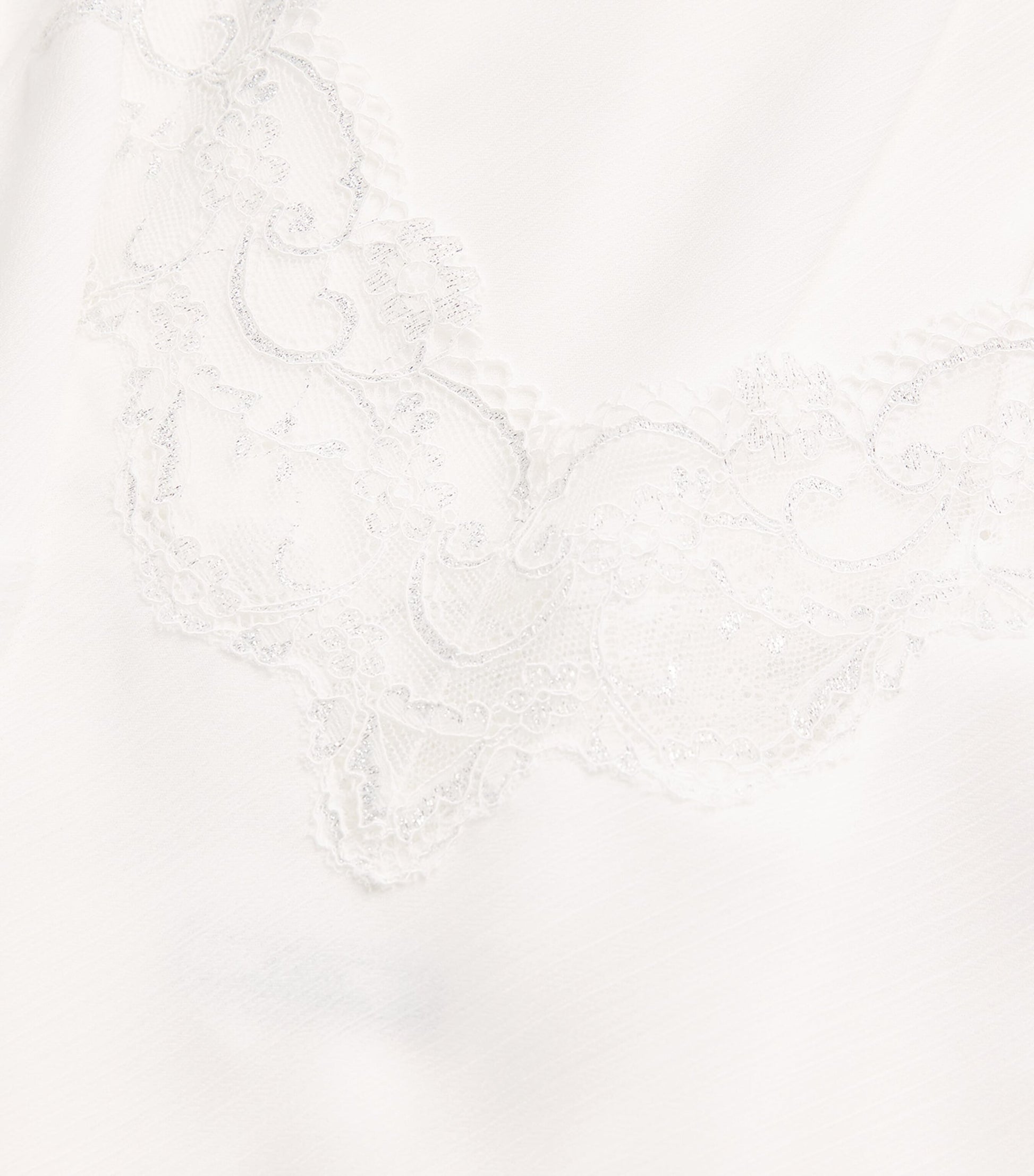 Bocan Ivory Silk Chiffon Lace-Trim Elora Nightdress