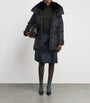 Yves Salomon Black Down Fur-Trim Adaptable Parka Coat