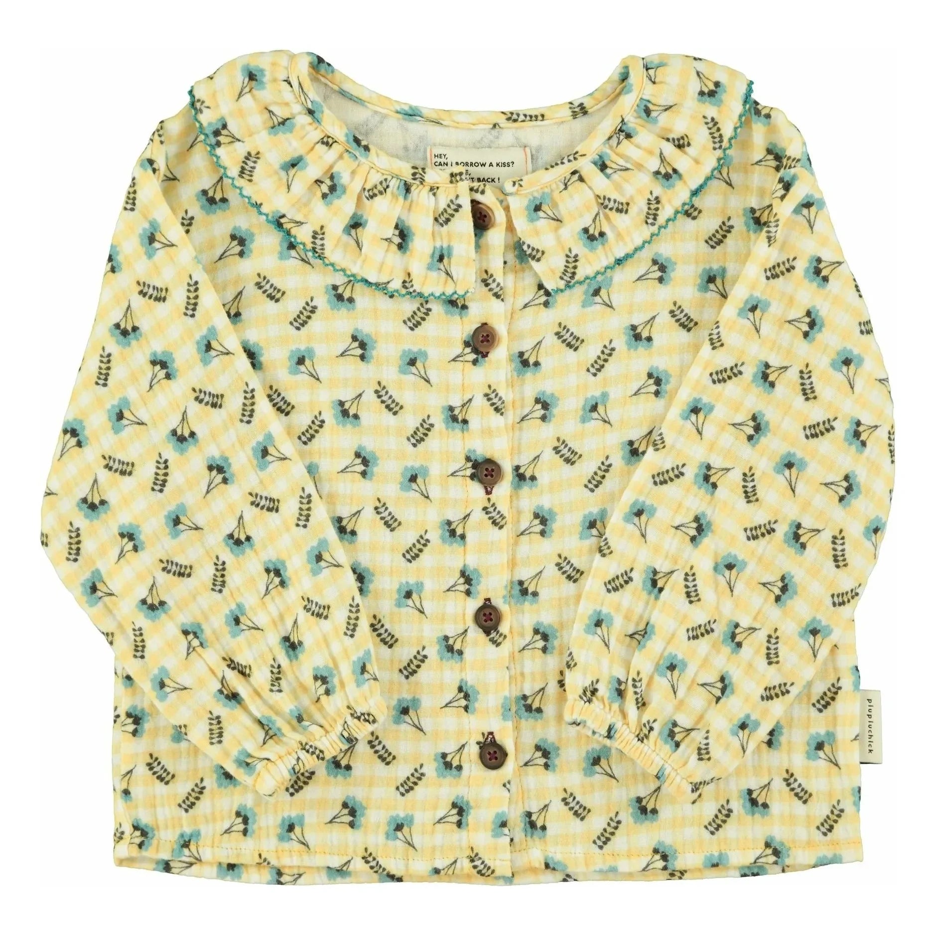 Piupiuchick - Blouse Col Claudine Flowers | Yellow