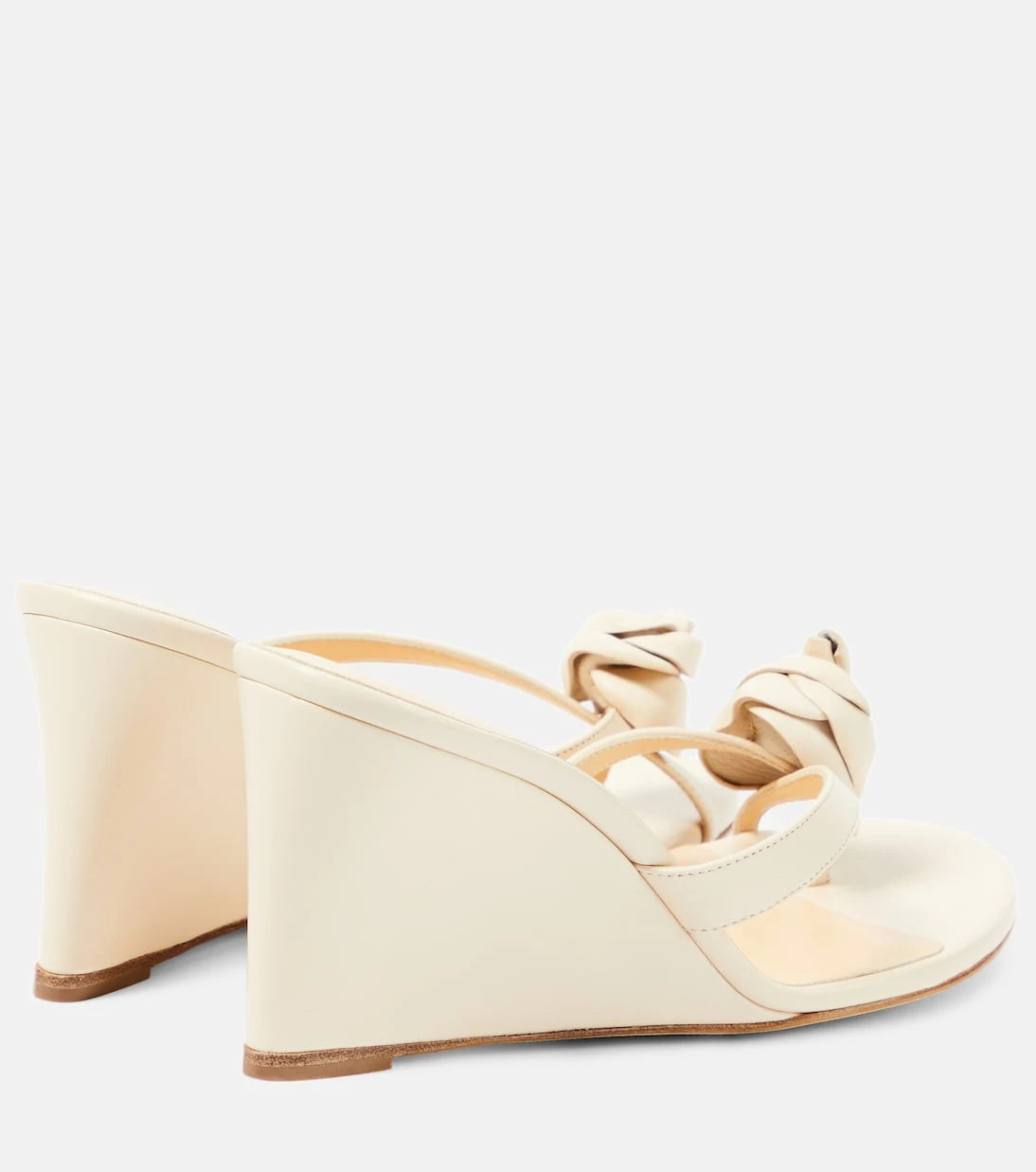 Magda Butrym - Floral-appliqué leather wedge sandals
