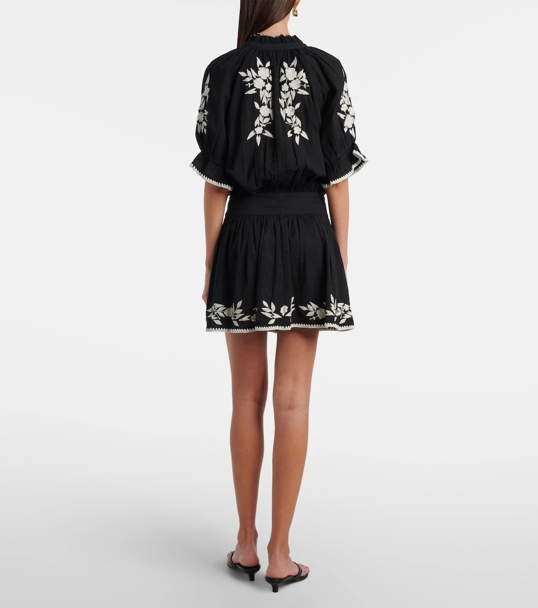 Juliet Dunn - Belted cotton and linen minidress