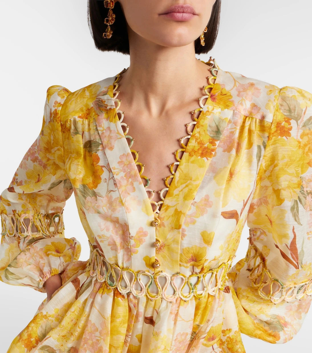 Zimmermann - Como floral linen and silk minidress