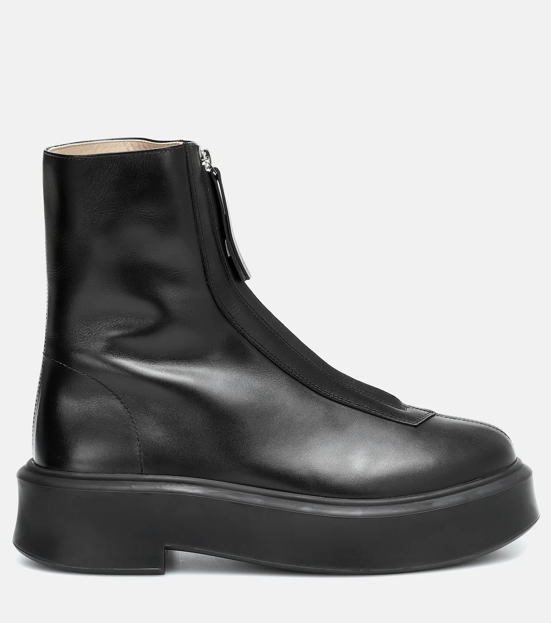 The Row - Zipped 1 leather ankle boots