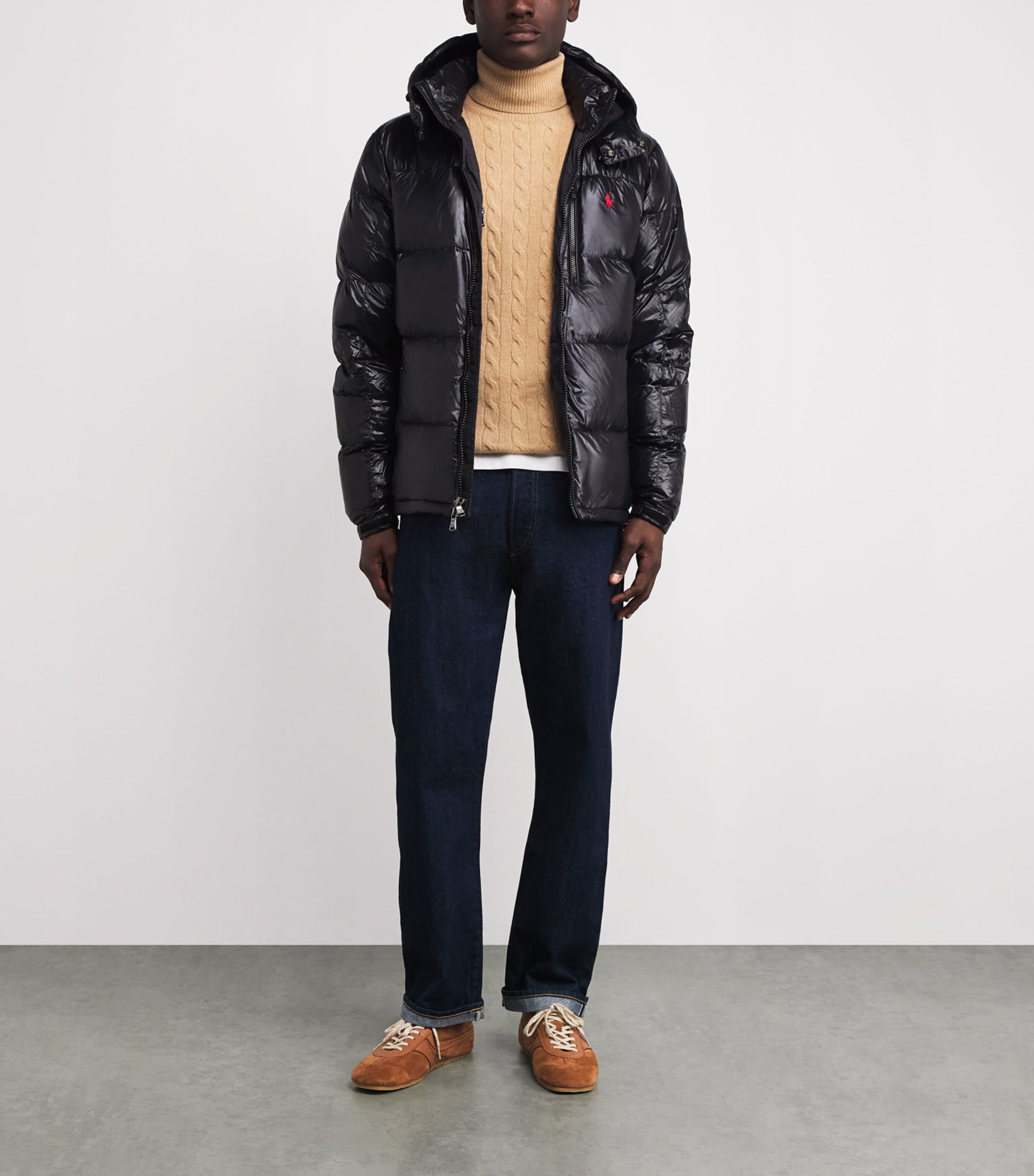 Polo Ralph Lauren Black Water-Resistant Down Gorham Puffer Jacket