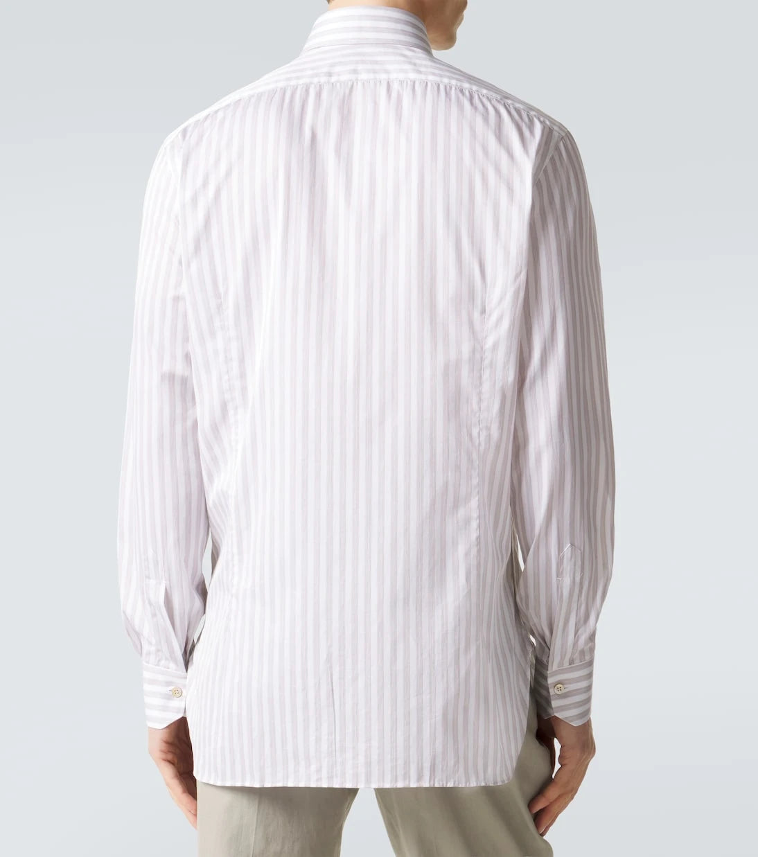 Kiton - قميص بوبلين قطني مخطط
