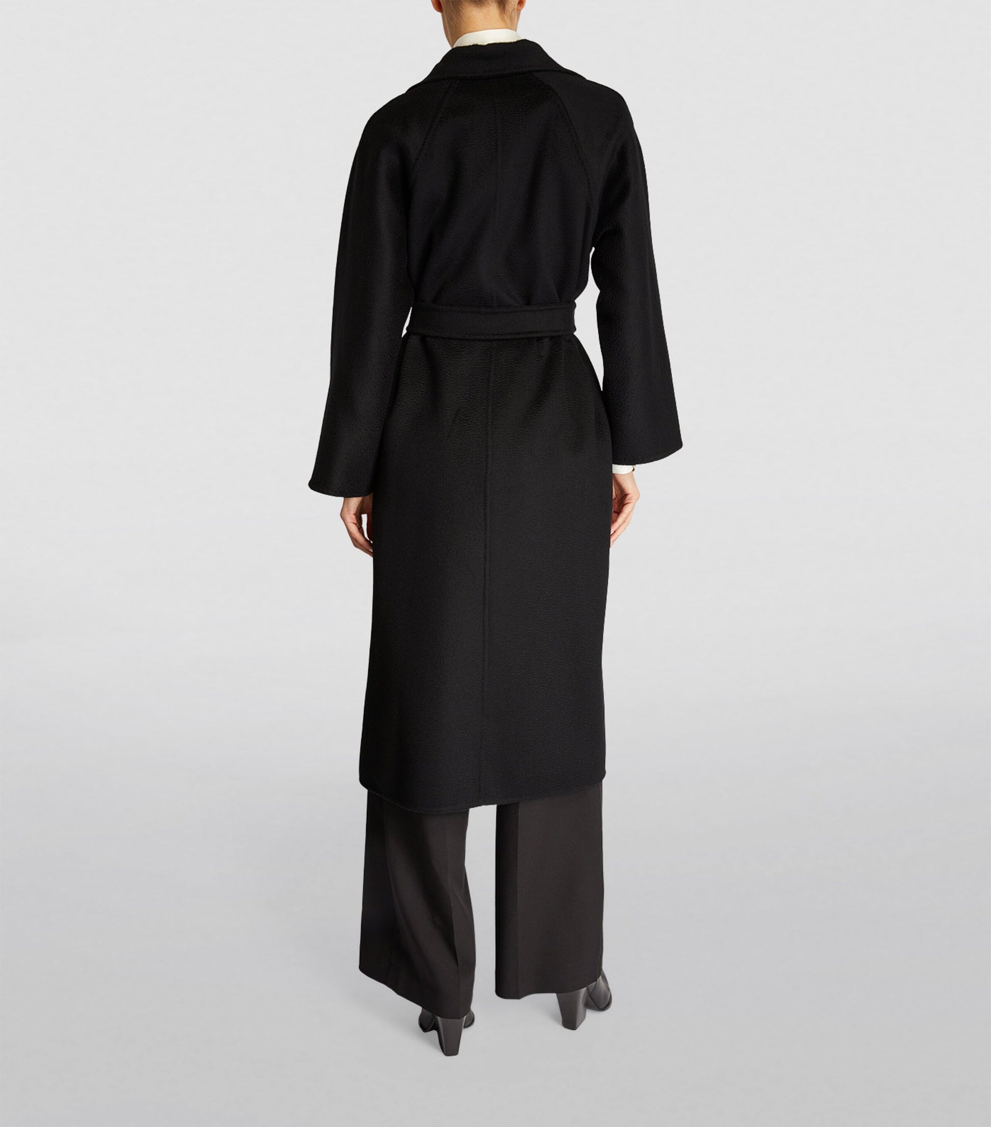 Max Mara Black Cashmere Ludmilla Wrap Coat