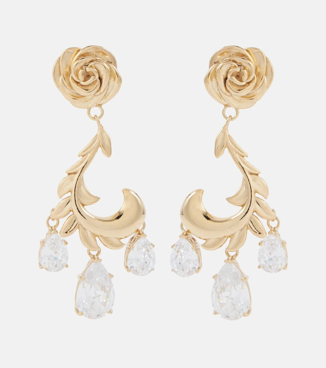 Magda Butrym - Rosebud gold-plated drop earrings