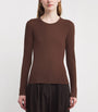 ME+EM Brown Wool-Cashmere Ribbed Sweater