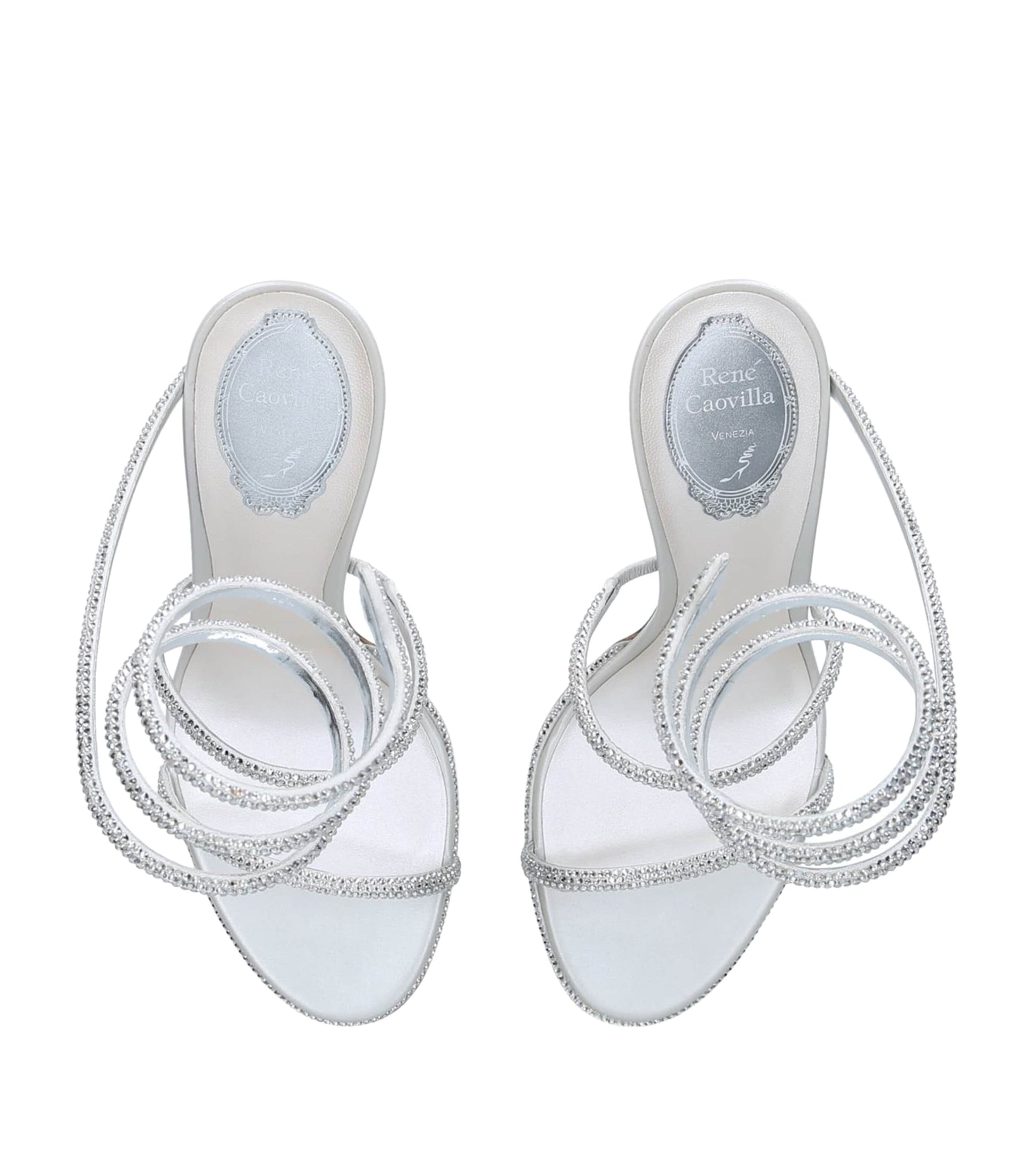 René Caovilla Silver Embellished Cleo Sandals 105