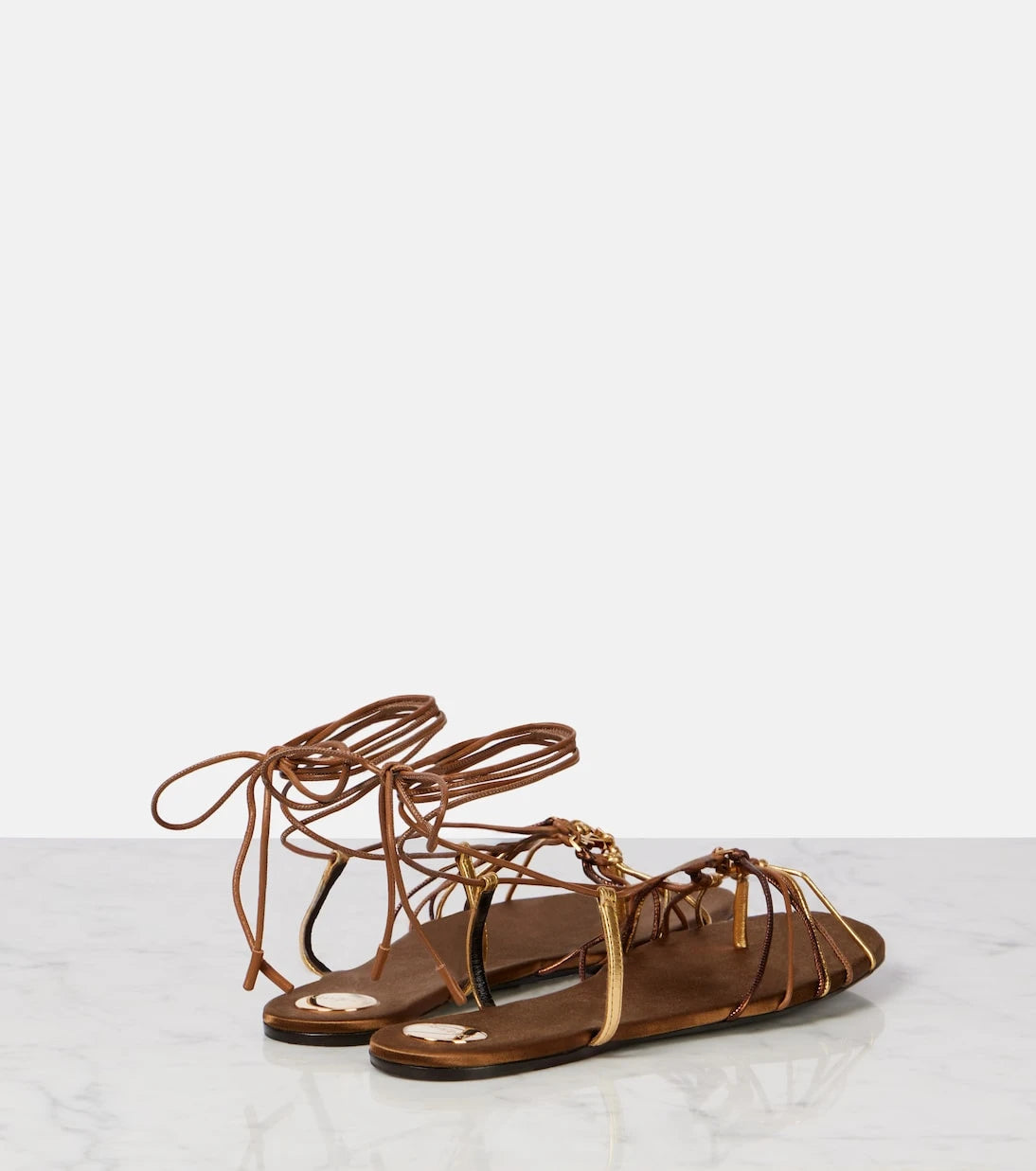 Saint Laurent - Babylone Cassandre leather sandals