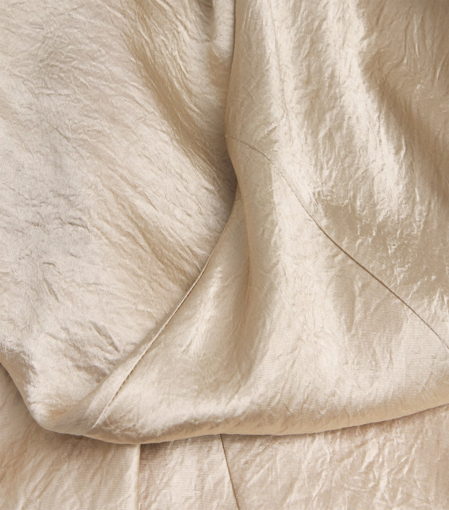 Nude Satin Luster Maxi Dress