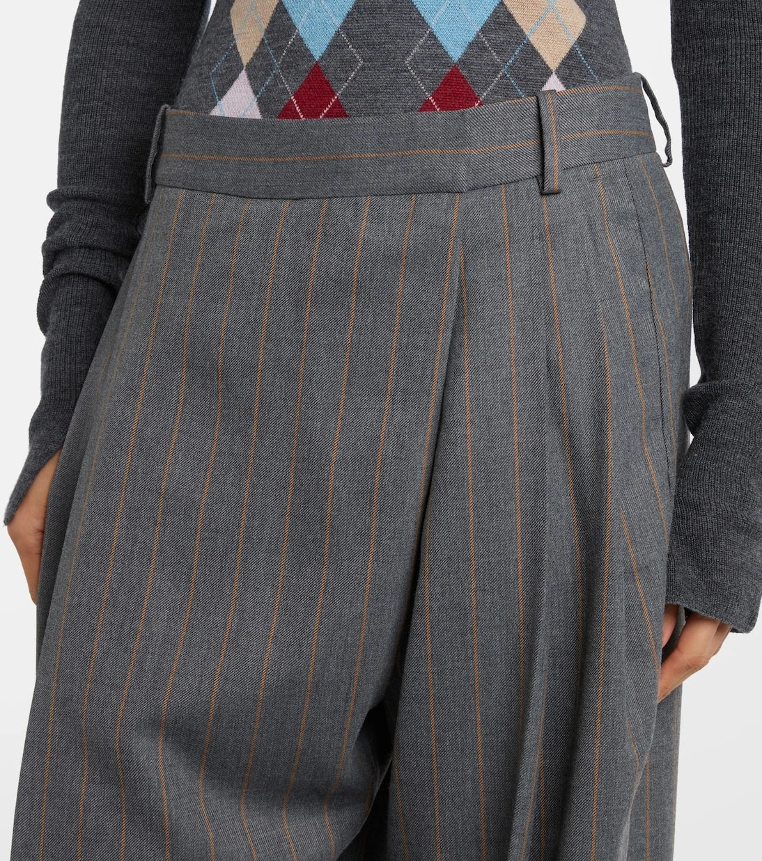 Ganni - Pinstripe wide-leg pants