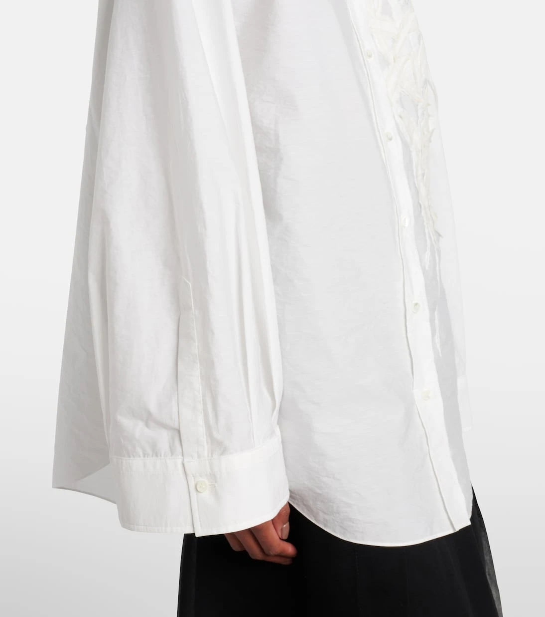 Brunello Cucinelli - Embroidered cotton-blend poplin shirt