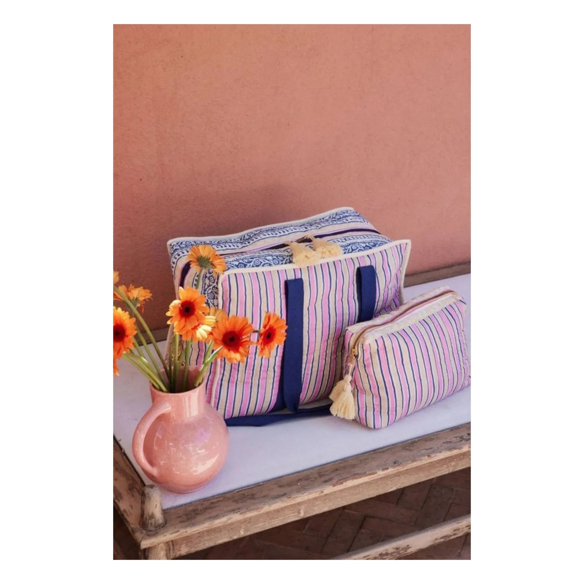 Louise Misha - Lilio 36h bag in organic cotton | Pink