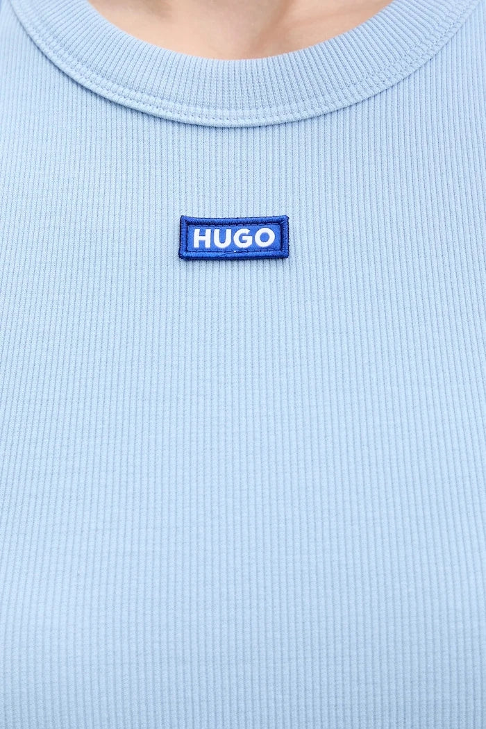 HUGO Blue kadın pamuklu elastan üst Easy Tank_B