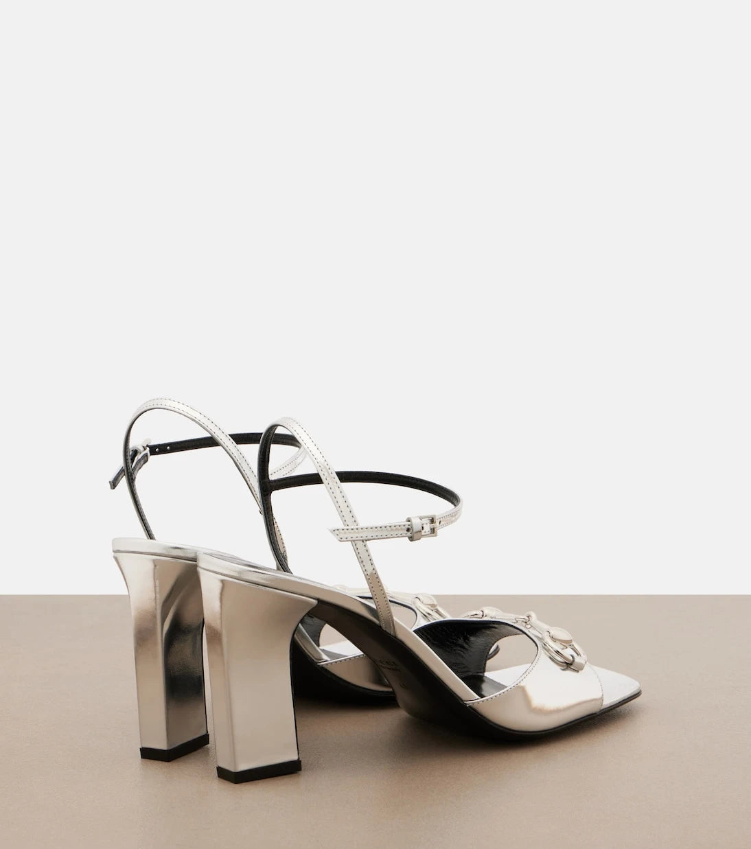 Gucci - Signora Horsebit metallic leather sandals