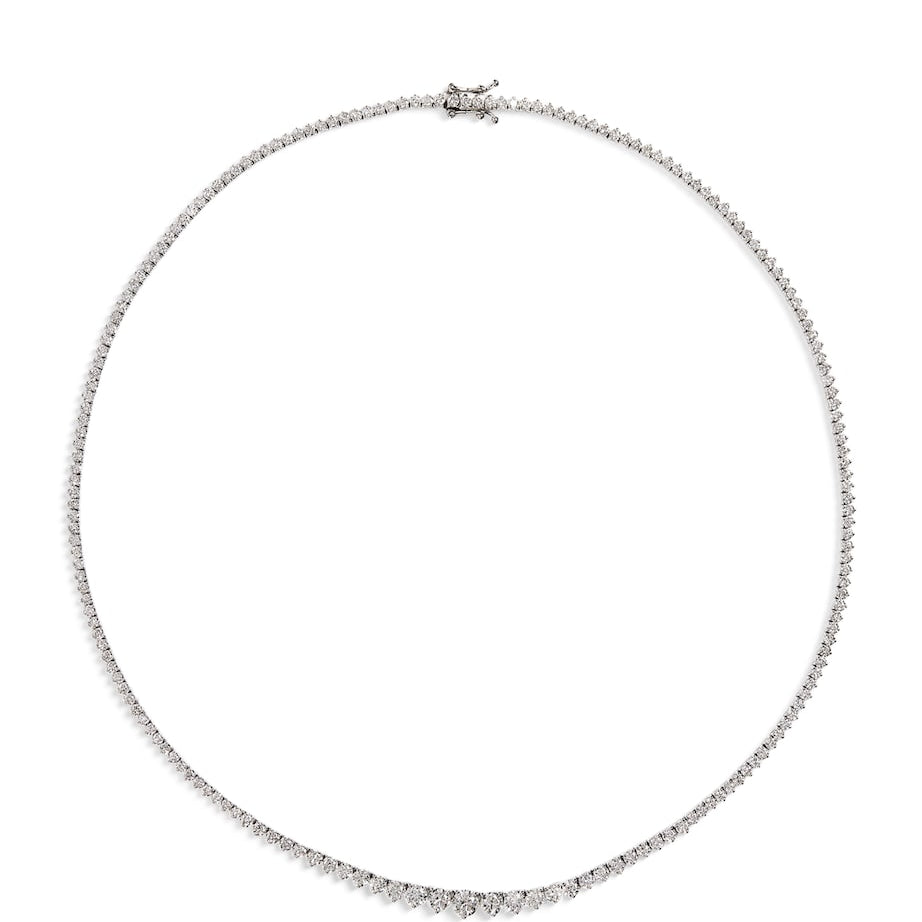 White Gold and Diamond Graduated Tennis Necklace (7.50ct)