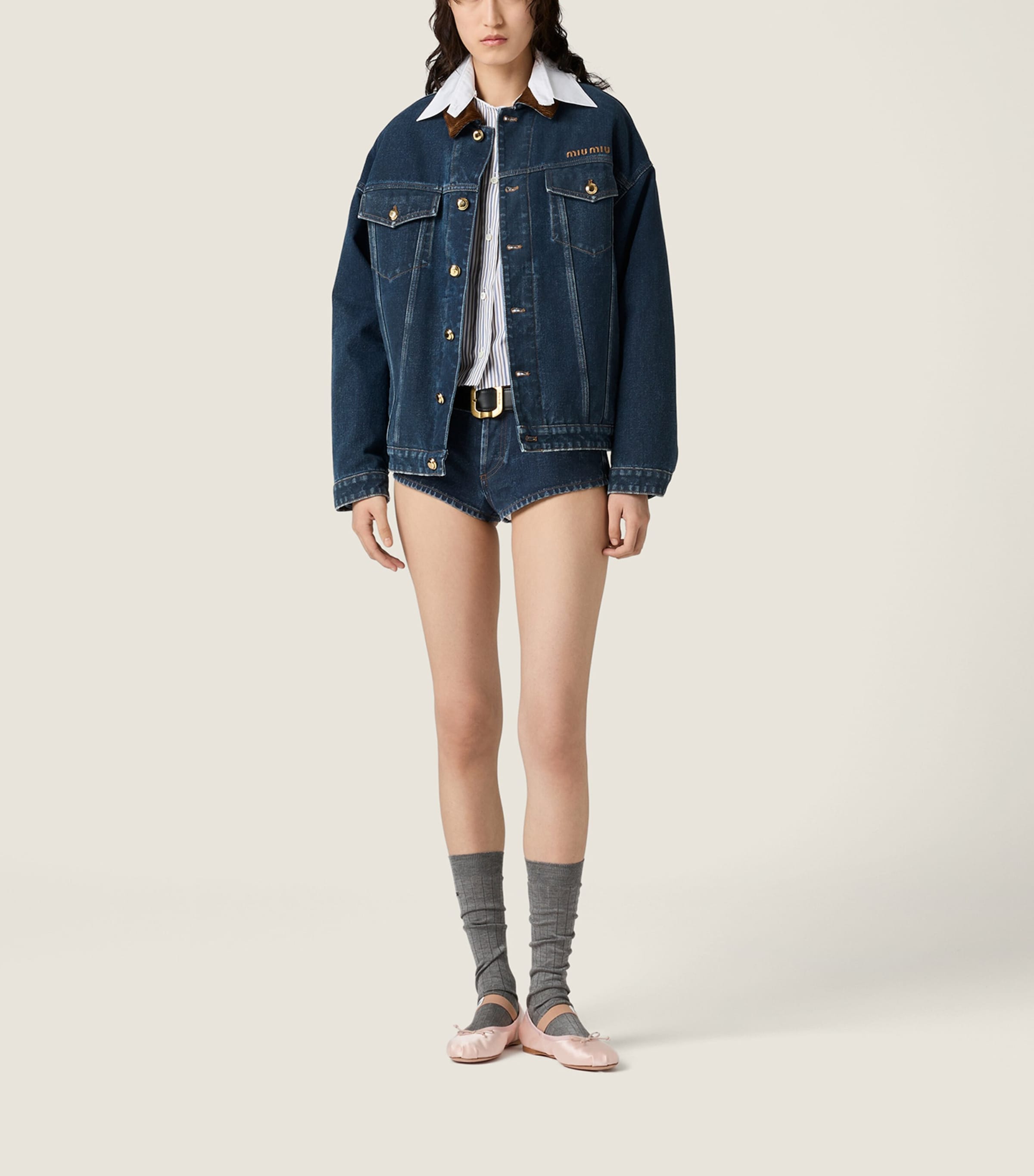 Miu Miu Blue Denim Blouson Jacket