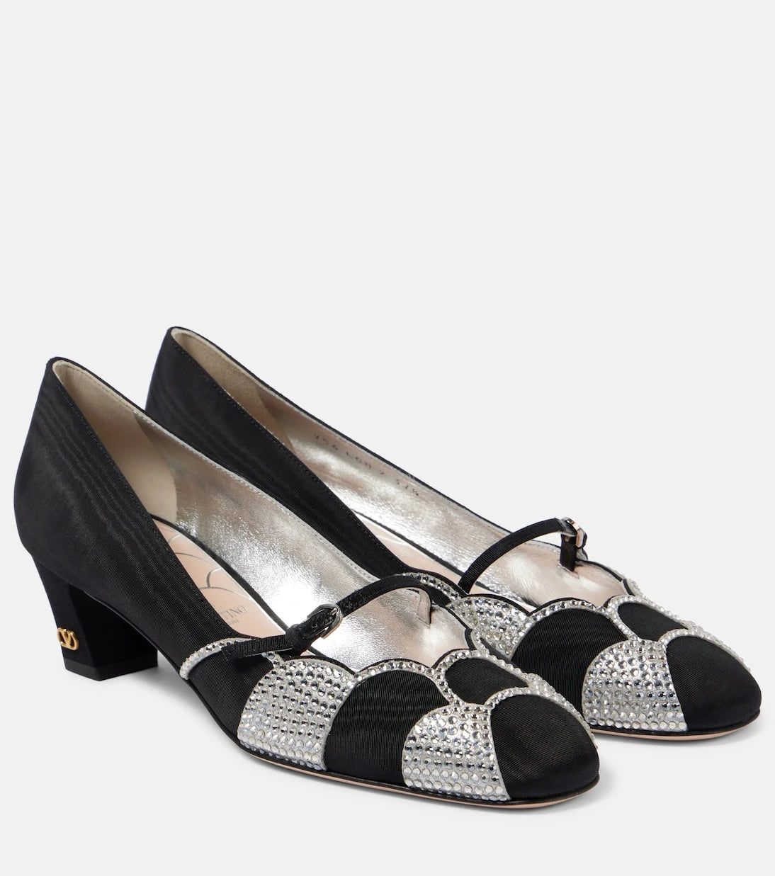 Valentino Garavani - Bowow 45 embellished moiré pumps