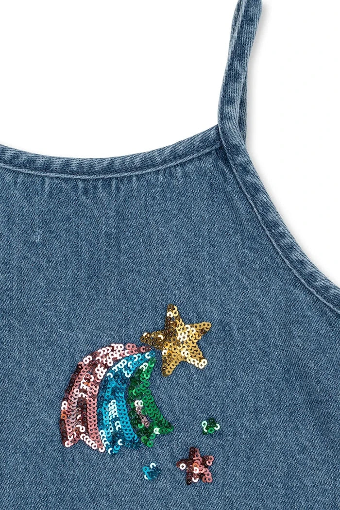 Konges Sløjd Yazlık Denim MAGOT SEQUIN STRAP DRESS GOTS