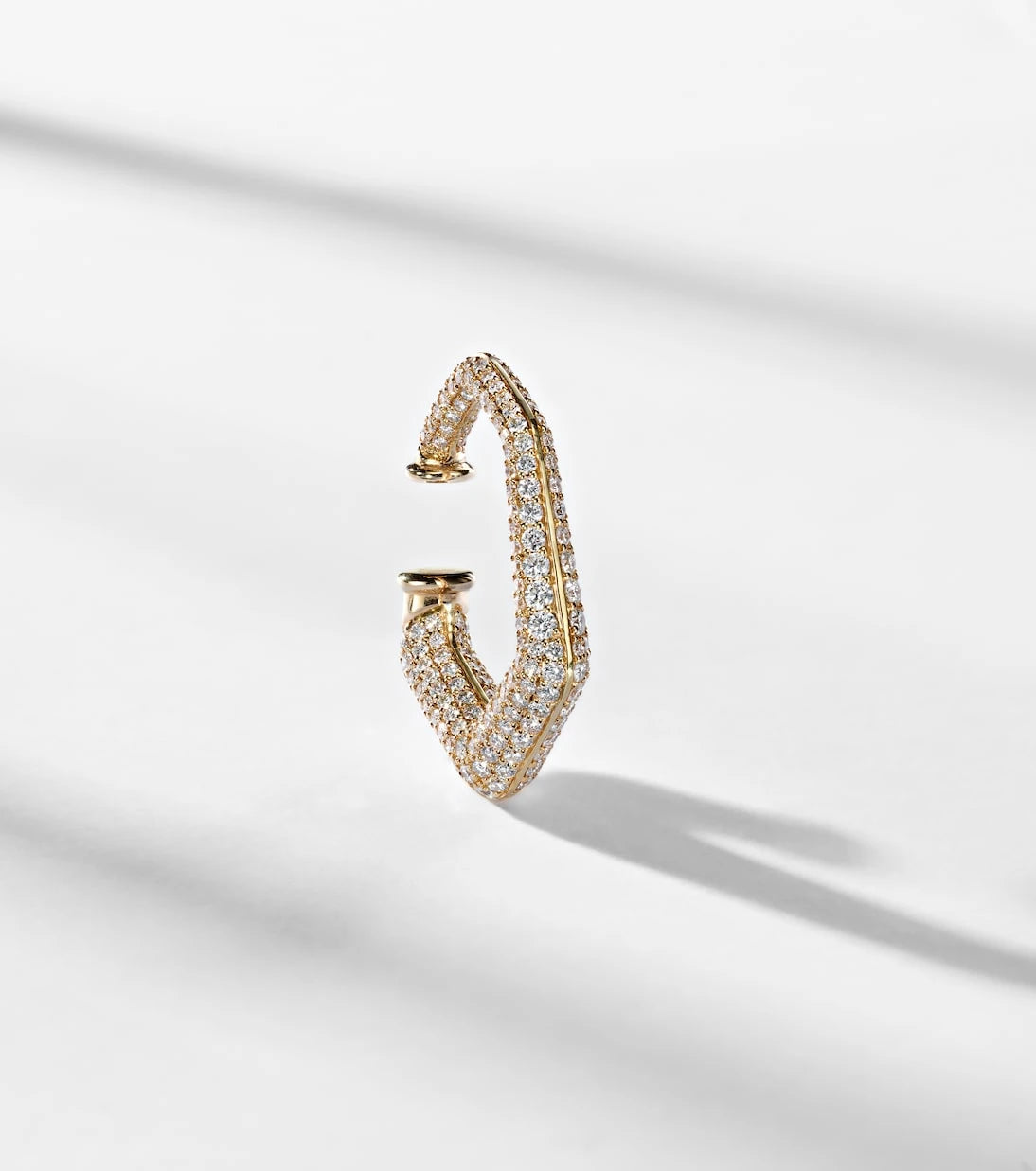 Ananya - Carved 18kt gold ear cuff with diamonds