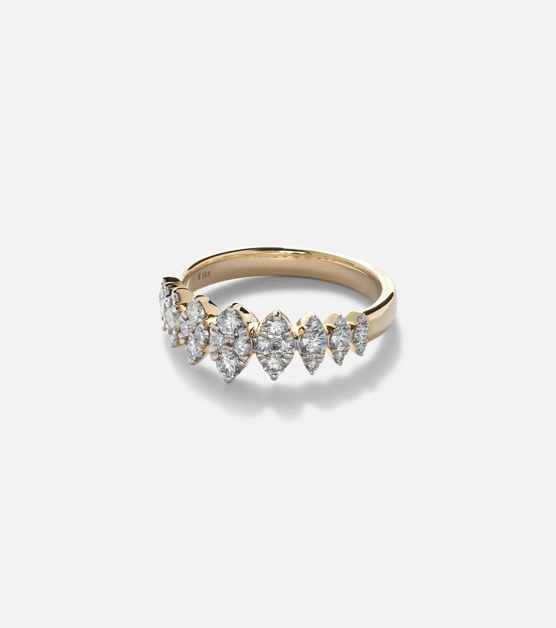 Stone and Strand - Fern 14kt gold ring with diamonds